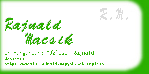 rajnald macsik business card